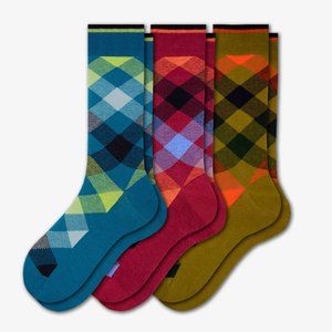 Dress Casual Combed Cotton Crew Argyle Socks